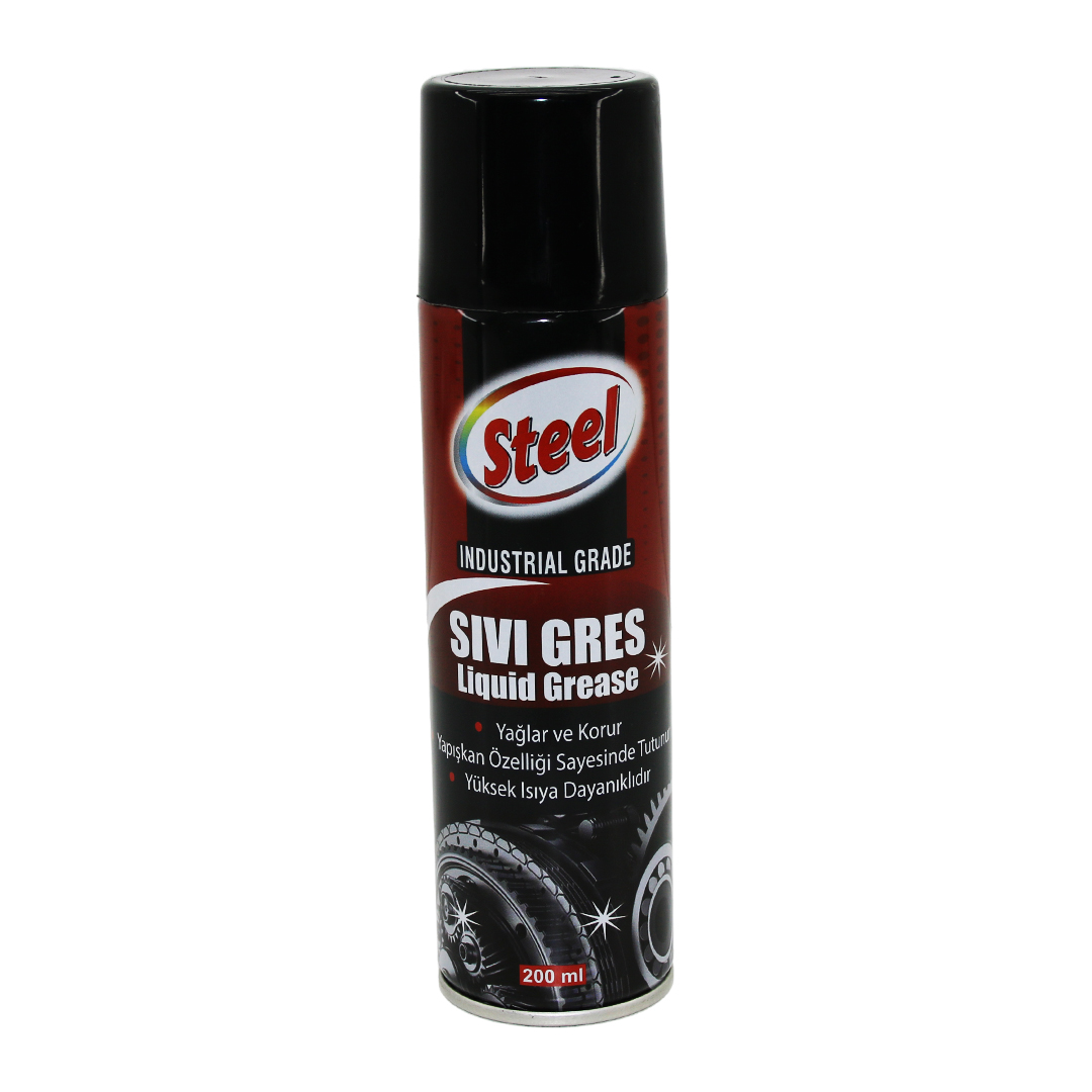 Steel St-1304 Sivi Gres Sprey 200Ml Yağlar - Korur - Isiya Dayanikli (4172)