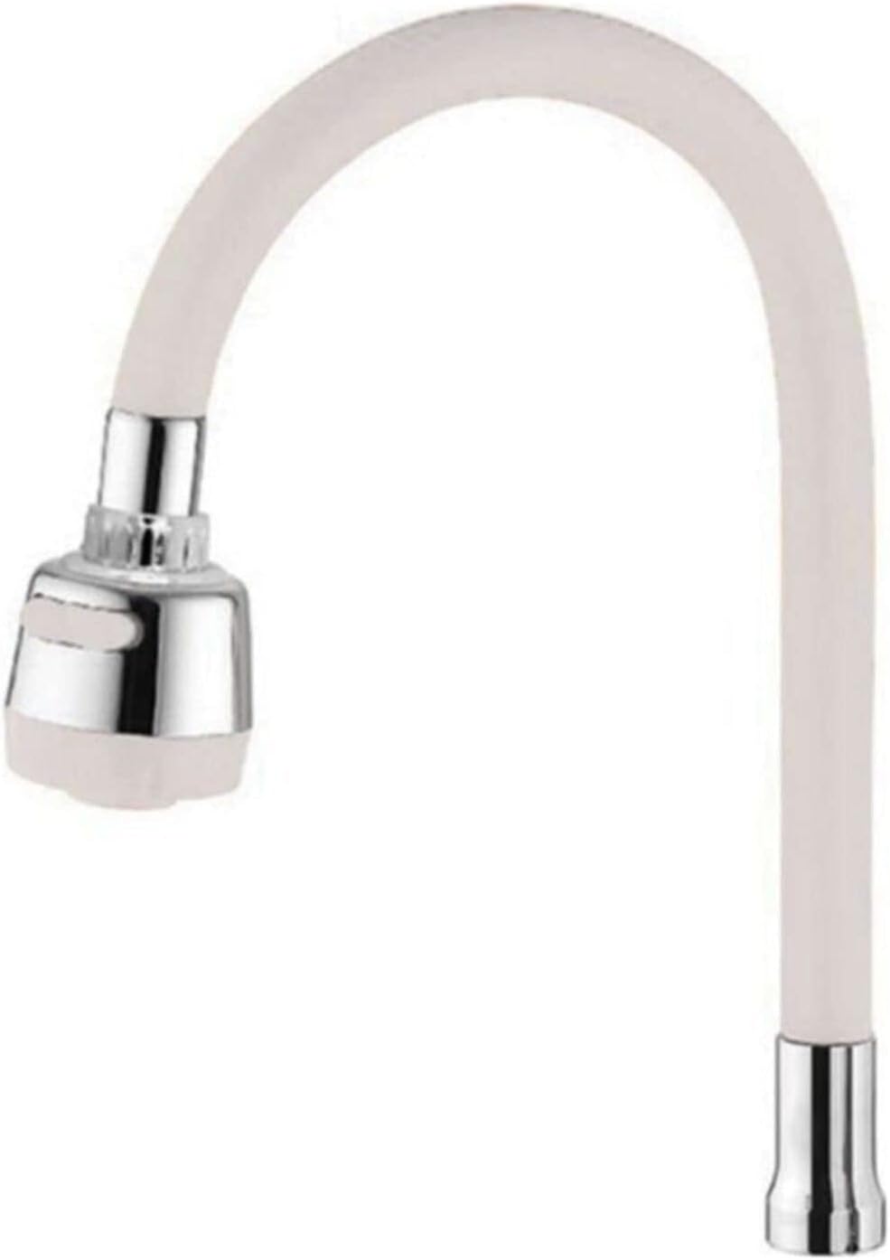 Renkli Silikonlu Oynar Başlıklı 2 Fonksiyonlu Spiral Musluk Başlığı - Beyaz (4172)