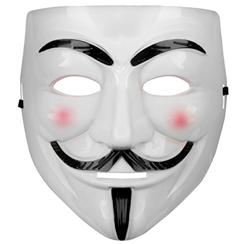 Beyaz Renk Pembe Yanaklı İthal V For Vendetta Maskesi (4172)