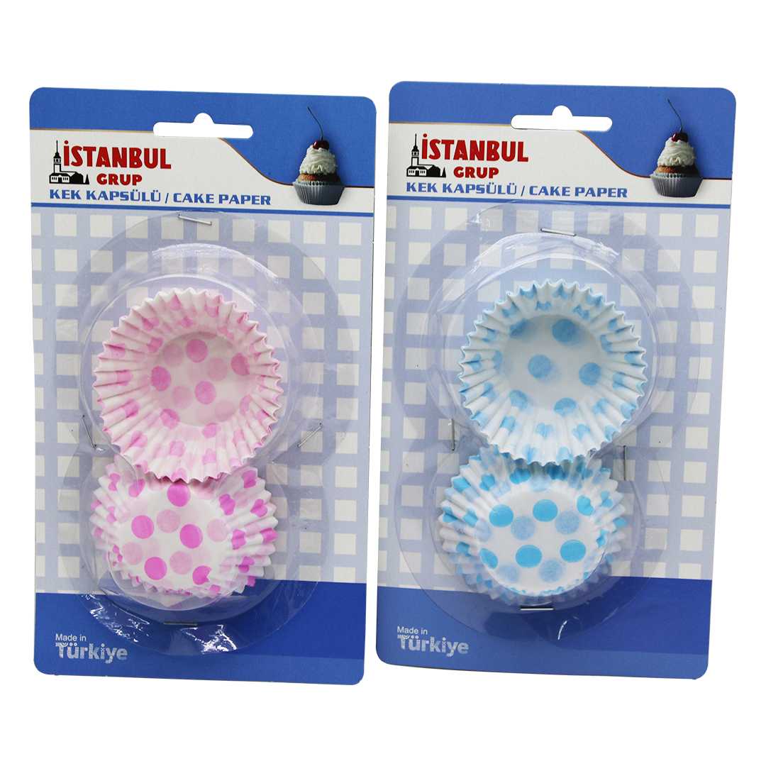 Mavi̇ Kartela - Orta Muffi̇n Kağit Kek Kapsülü (4172)