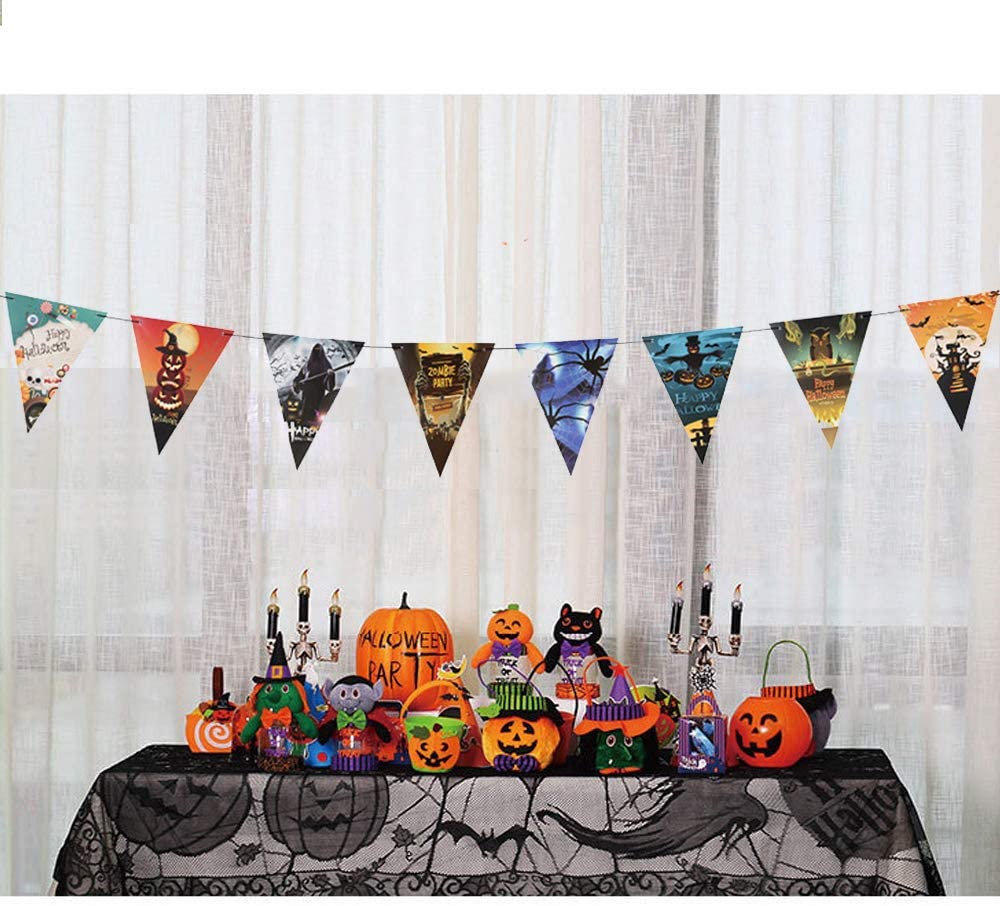 Cadılar Bayramı Halloween Flama Bayrak Banner Süs 8 Li 3 Metre (4172)