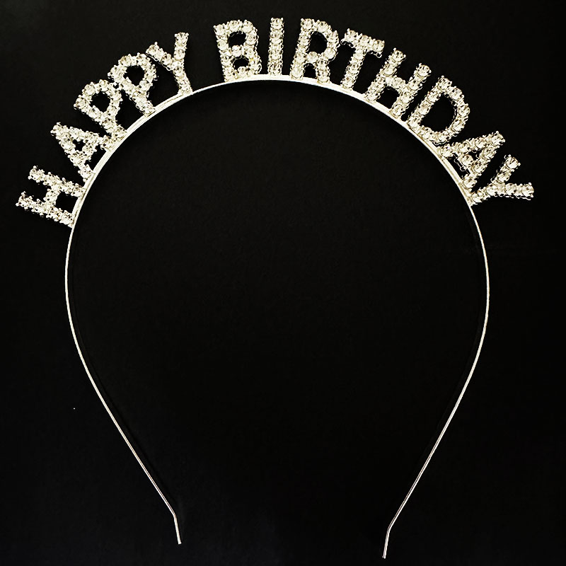 Kristal Taşlı Happy Birthday Doğum Günü Tacı İthal Ürün  17X16 Cm (4172)