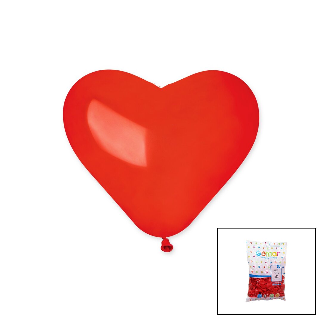 Kirmizi Kalp Balon 10 İnç - 25Cm - 100Pcs (4172)