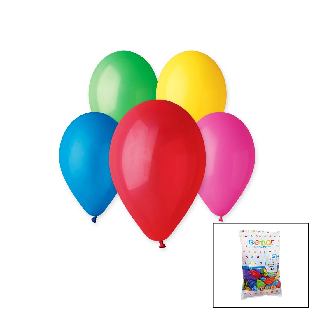 Renkli̇ Klasi̇k Balon 10 İnç - 26Cm - 100Pcs (4172)