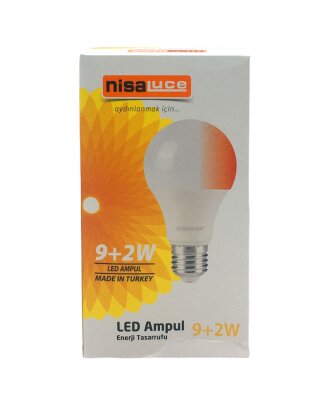 Ni̇saluce Eamp-074/Bk 9+2W E27 Beyaz-Kirmizi Led Ampul (4172)