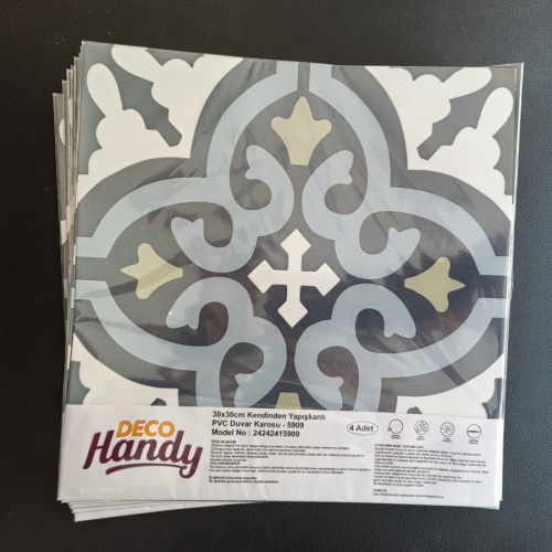 Decohandy  Pvc Yer Karosu 30X30Cm 4'Lü Paket - Çini Desen  0,36M2