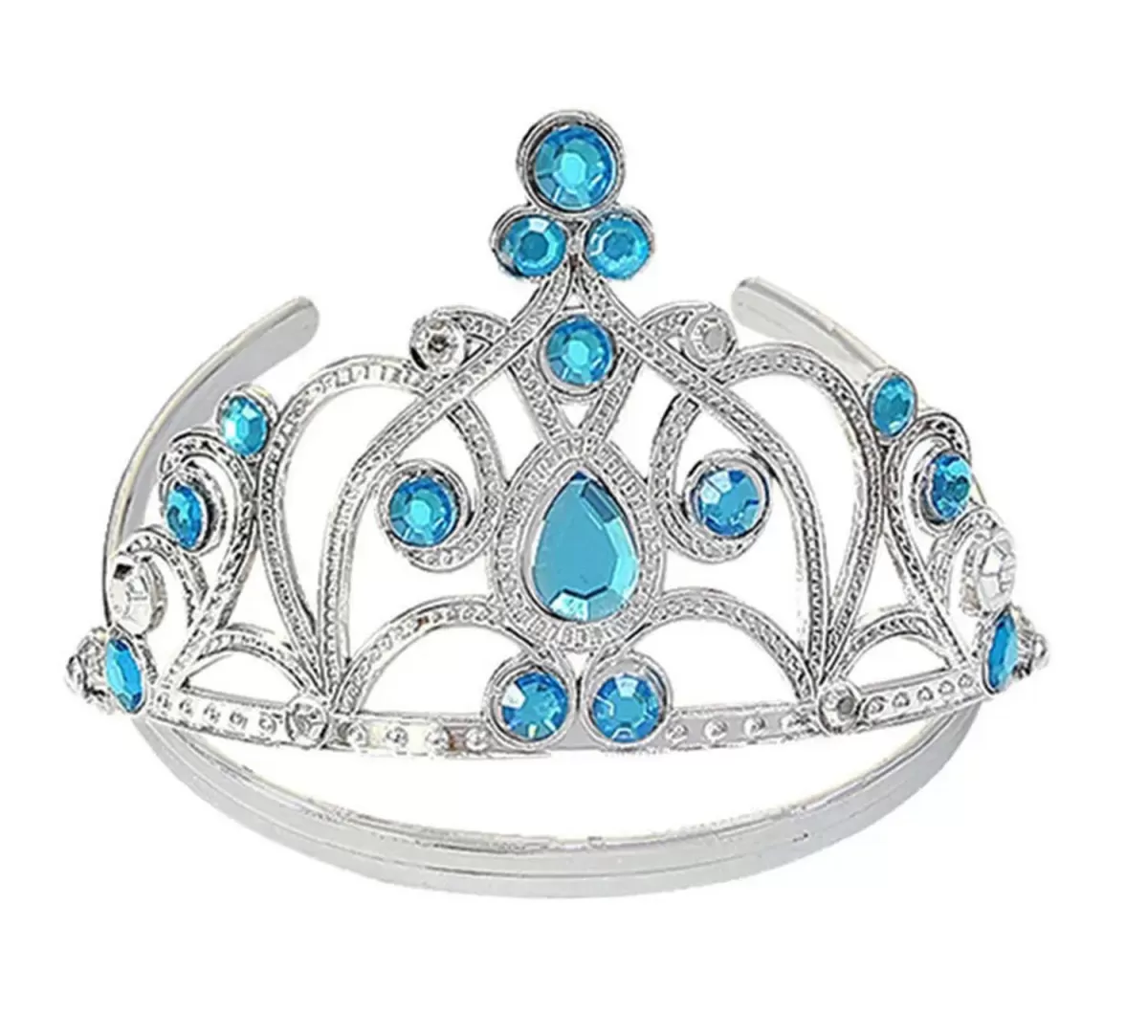 Mavi Taşlı Elsa Çocuk Tacı Prenses Tacı Kraliçe Tacı 16X14 Cm (4172)