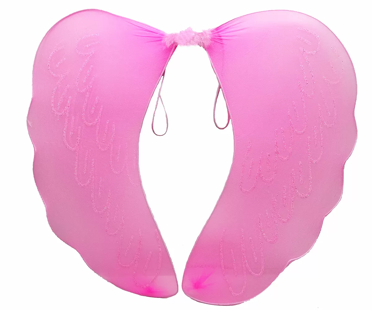 Pembe Renk Ortası Pembe Tüylü Tül Peri Kanadı 40X50 Cm (4172)