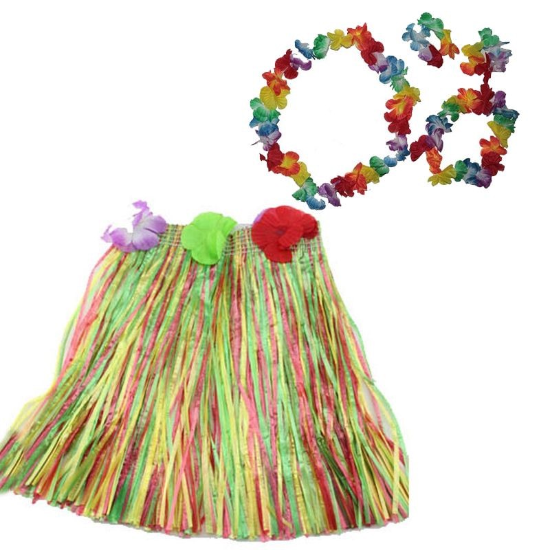 Luau Aloha Hawaii  Kolye Etek Ve Bileklik Seti (4172)