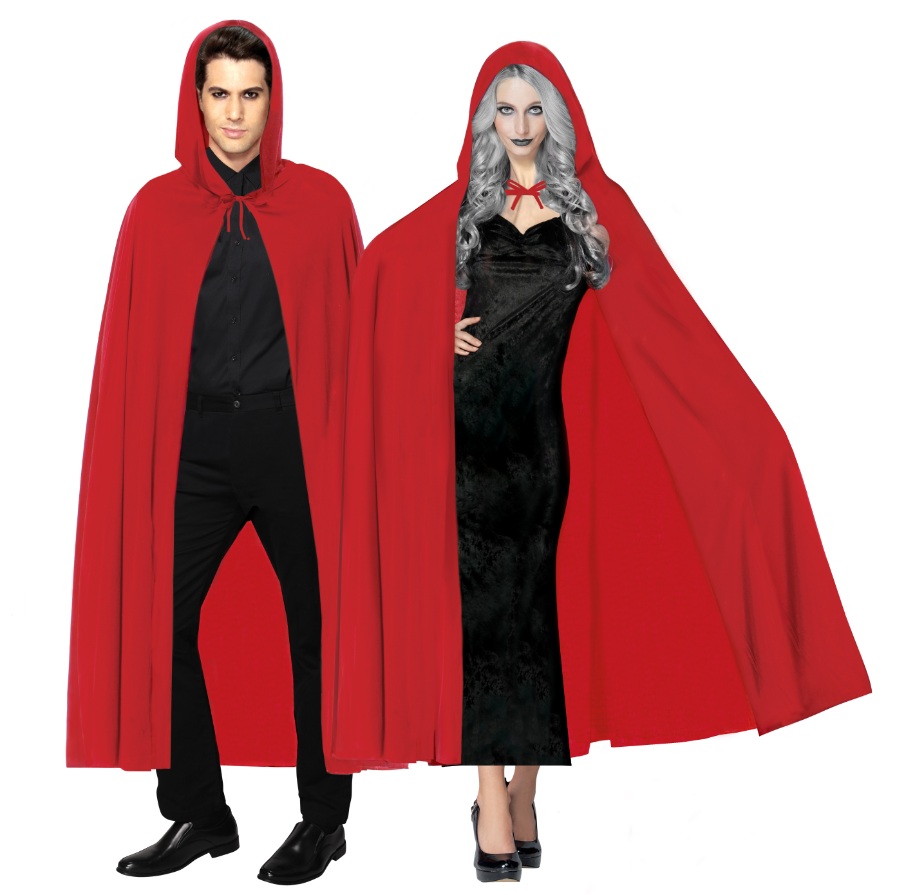 Kırmızı Renk Kapşonlu Pelerin 120 Cm (4172)