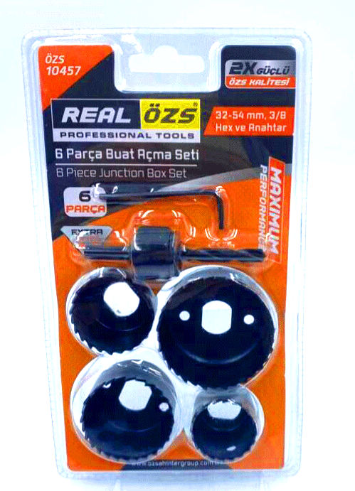 6 Parça  Buat Açma Panç Seti̇ 38-54Mm- 3/8 Hex - Anahtar (4172)