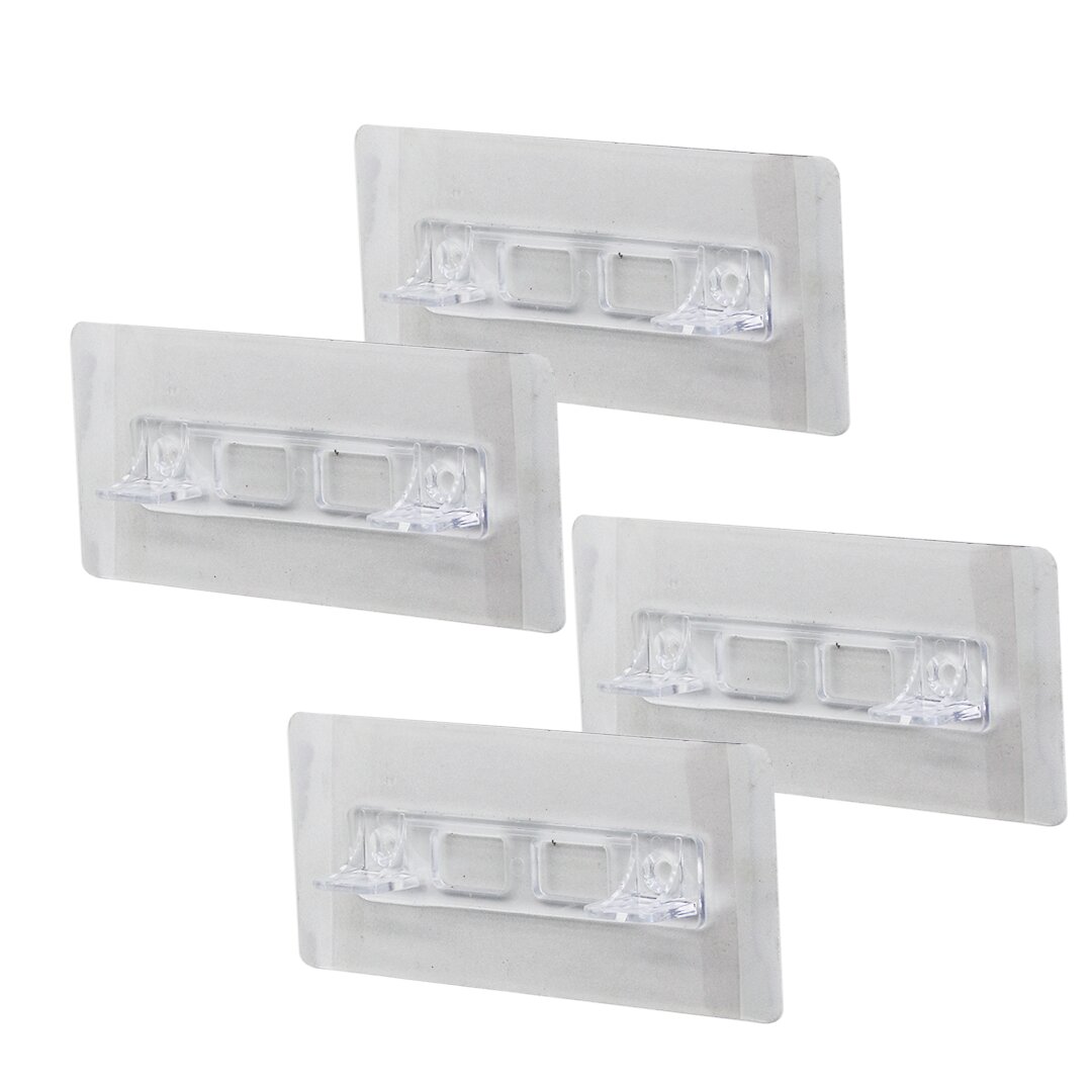 4Pcs  Raf Ayak Aparati   Şeffaf Pvc Yapişkanli + Vi̇dalanabi̇li̇r   2X10Cm (4172)