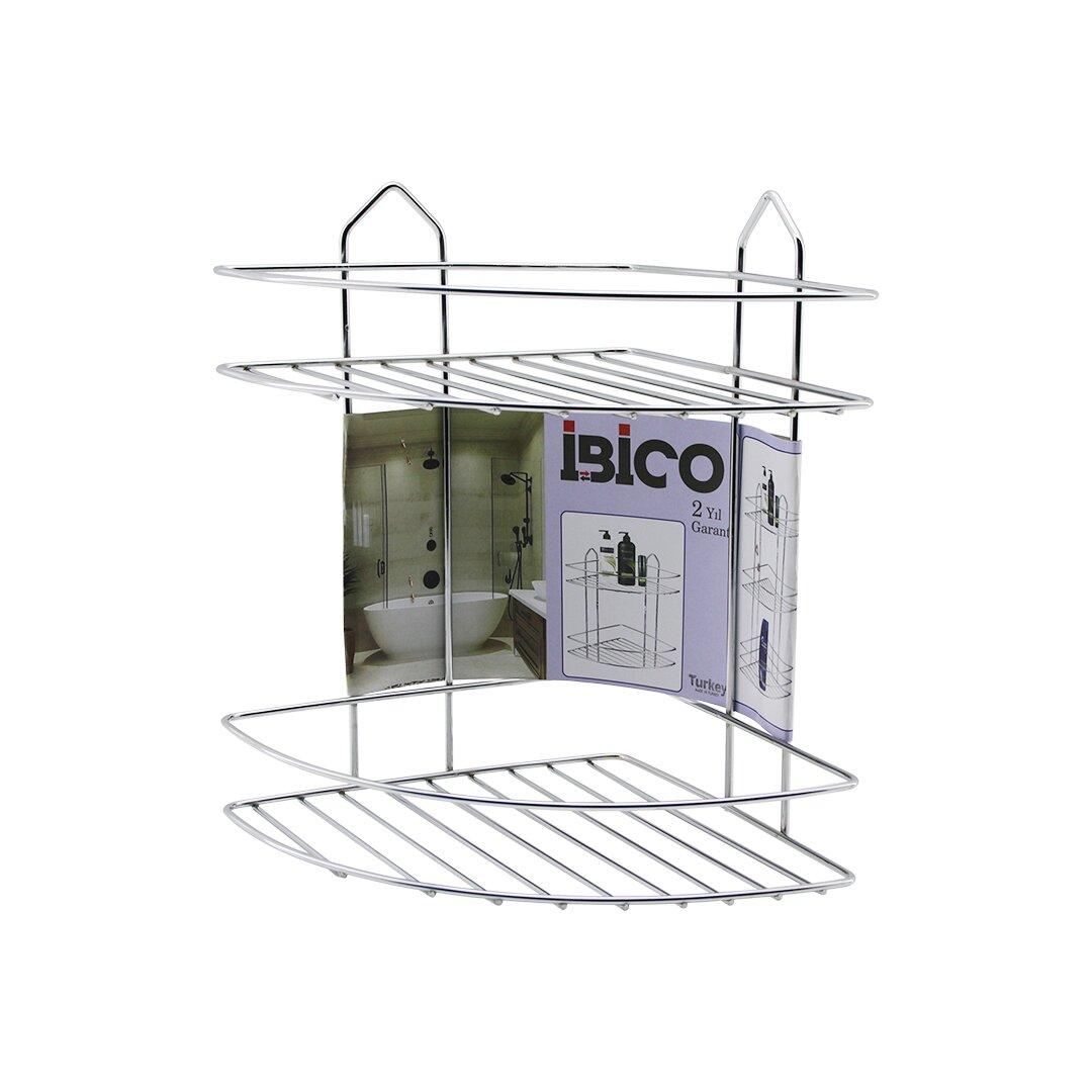 2 Katli - Üçgen   Krom   Metal  Banyo Köşeli̇k - Duşkabi̇n Raf (4172)