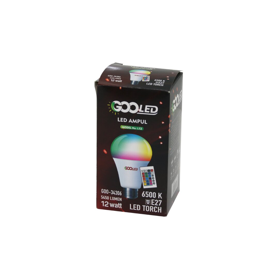 12W Kumandali Rgb=Renkli̇ Led Ampul E27 5450 Lumen 6500K 15000 Saat Ömür (4172)