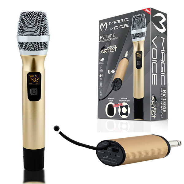 Magicvoice Mv-1301E Uhf Ekranli 1 El Kablosuz Telsi̇z Mi̇krofon (4172)