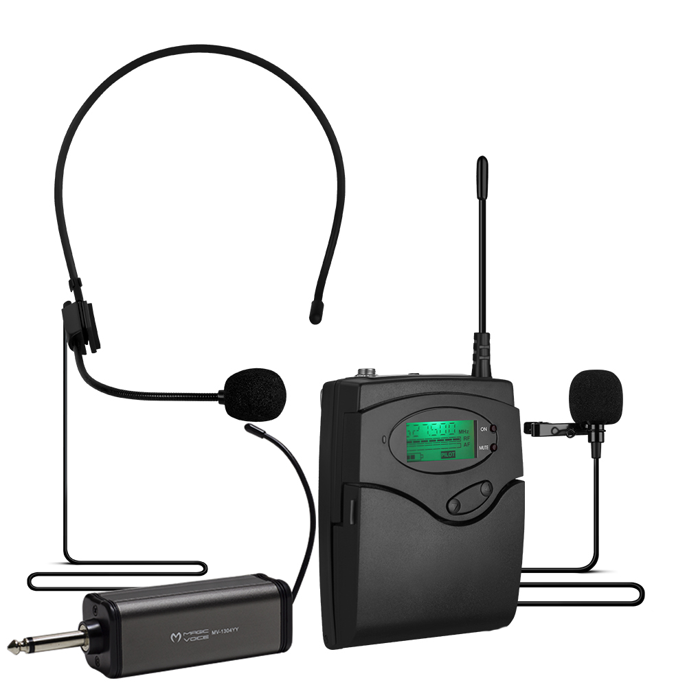 Magicvoice Mv-1303Y Uhf 1 Yaka + 1 Headset Kablosuz Telsi̇z Mi̇krofon (4172)