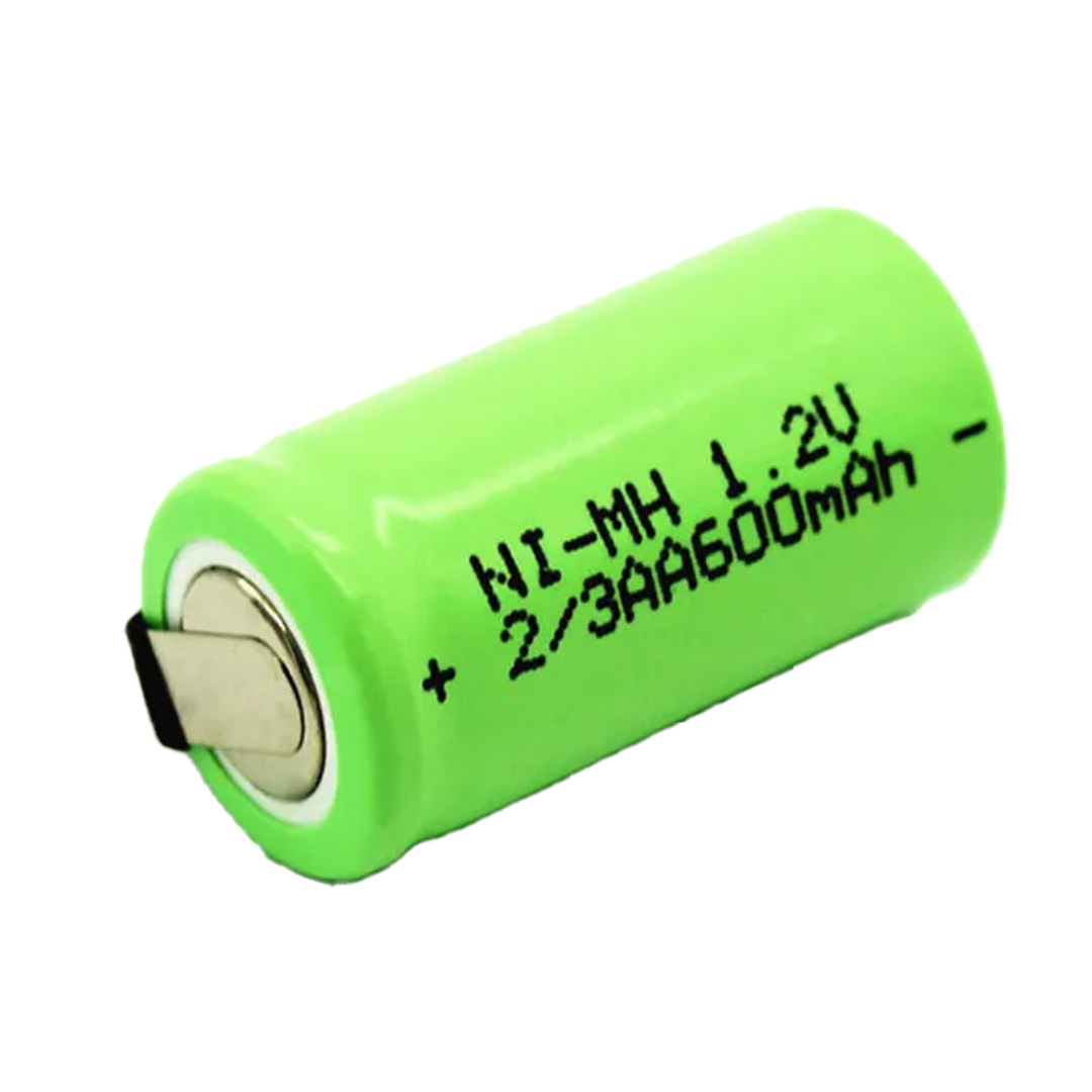 1.2 Volt 600 Mah Ni-Mh 2/3Aa Şarj Edi̇lebi̇li̇r Puntali Li̇tyum Pi̇l (4172)