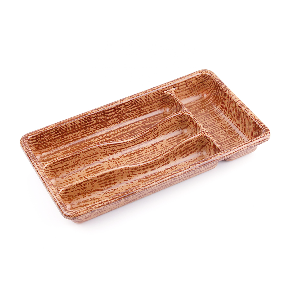 Ahşap Renk - 4 Bölmeli̇ Çekmece İçi̇ Kaşiklik 36X20Cm (4172)