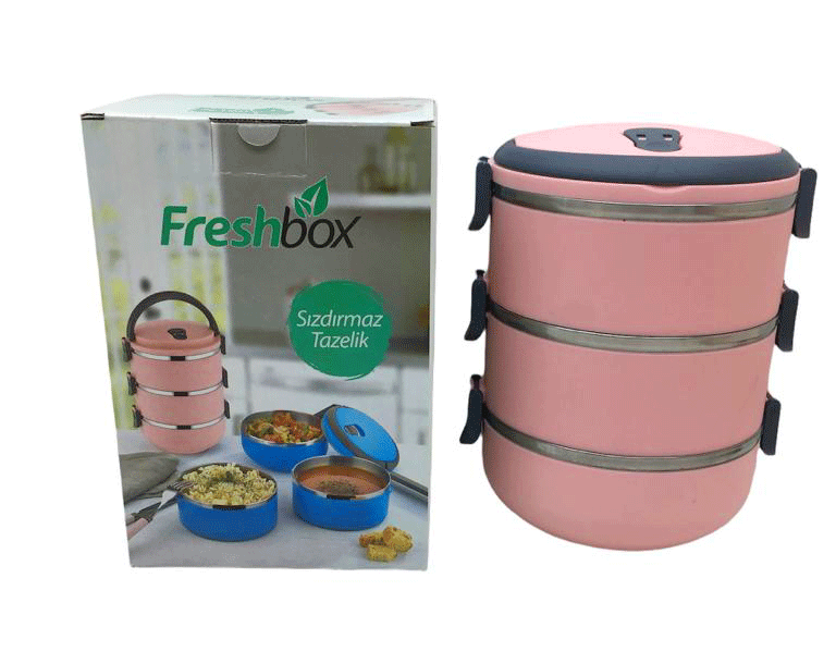 Açik Pembe 3Lü Sefer Tasi Saklama Kabi 1.8Lt (4172)
