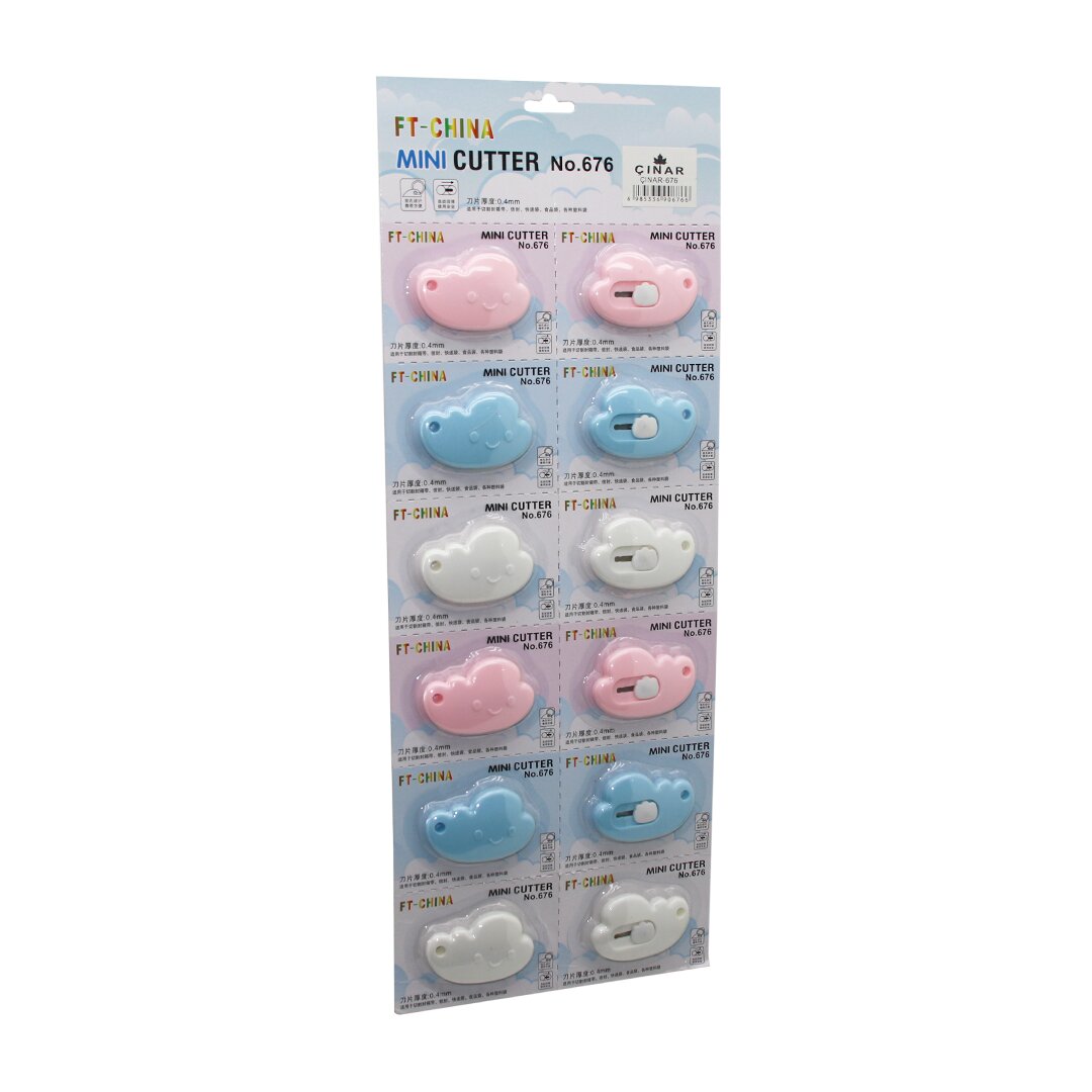 12 Adet Mini Cutter Mi̇ni̇ Cep - Çanta Falçata - Maket Biçak (4172)