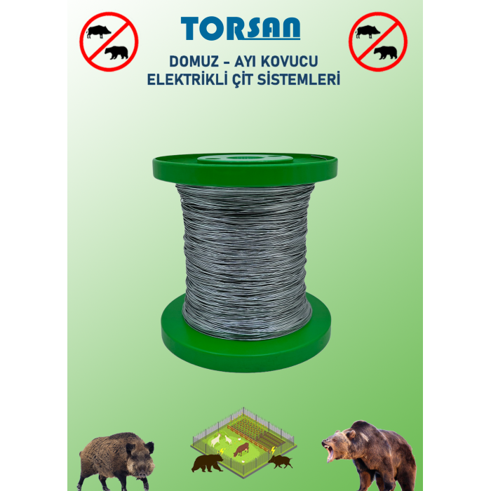 TORSAN 220V ADAPTÖRLÜ PRO PLUS 500 Elektrikli Çit Sistemi ( Domuz - Ayı Kovucu ) 500MT