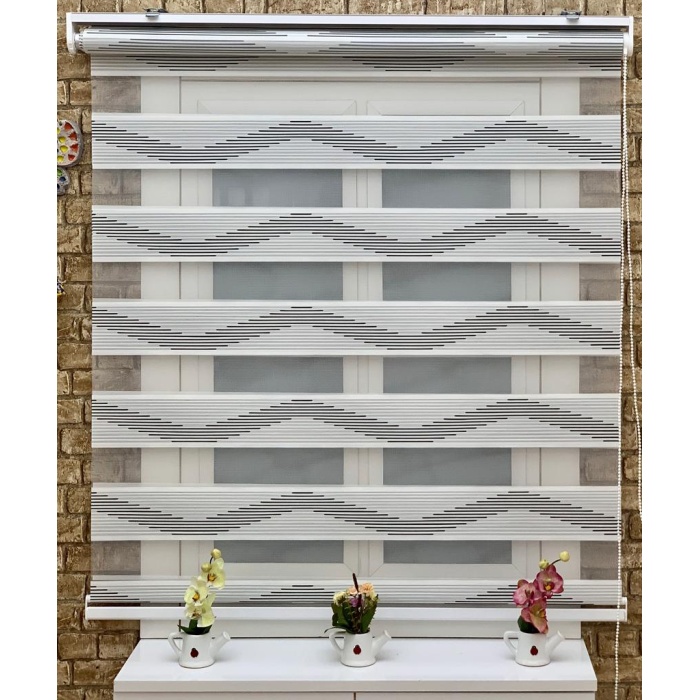 Yeni Sezon 1. Kalite Zebra Stor Perde( siyah çizgili zebra 4005)