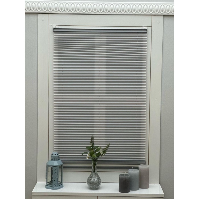 YAZAR HOME ÇİFT PERDELİ PLİSE-AÇIK GRİ