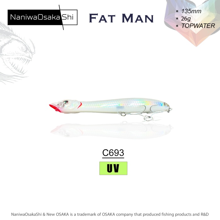 Naniwa Osaka Shi FAT MAN 135MM 26GR TOPWATER Su Üstü Maket