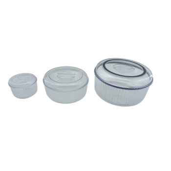CRYSTAL WARE F-402 ( 3PCS SET ) ( YUVARLAK & 4750ML ) SAKLAMA KABI ( MİKA & KRİSTAL PLASTİK )*12=K