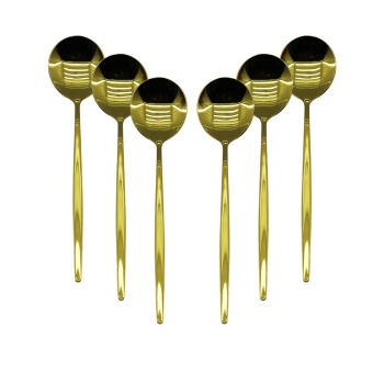 YAKUT-9725 ( 6PCS ) ( GOLD ) YEMEK KAŞIK SETİ*100