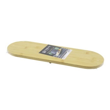PABLITO HOME PBT-058 ( OVAL ) ( 15X44X1.5CM ) AHŞAP BAMBU ( 3 MİNİ=1CM AYAKLI ) SUNUM TEPSİSİ*24