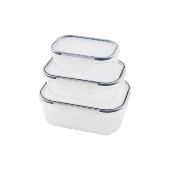 QLUX L-00879-2 ( 3PCS ) QUİCK SIZDIRMAZ SAKLAMA KABI SETİ (ŞEFFAF KAP & BUĞULU-CONTALI KAPAK) ( 500-1000-1700ML)*16