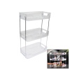 İBİCO KOD-9024  ( 3 KATLI ) (22.5 X 33CM --Y: 48CM) ÇOK AMAÇLI ORGANİZER (ŞEFFAF & MİKA KRİSTAL PLASTİK RAF) (METAL AYAK)*1
