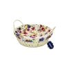 YAKUT-8820 (YUVARLAK) (RENKLİ BEZLİ) (İP HASIR) EKMEK SEPETİ (KULPLU & METAL İSKELET) (TABAN:18CM & AĞIZ:24CM DERİNLİK:8CM)*100