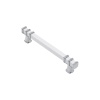 İBİCO-967 ( 12.8CM ) ( YÜZÜK KROM & KULP BEYAZ ) ( KARE ) ÇEKMECE KULP*10X5