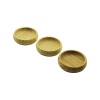 MİR NO-1576 ( 3PCS ) ( MİNİ & ÇAP: 9CM ) ( YUVARLAK ) AHŞAP BAMBU ÇEREZLİK & LOKUMLUK ( FİLELİ AMBALAJ )*80