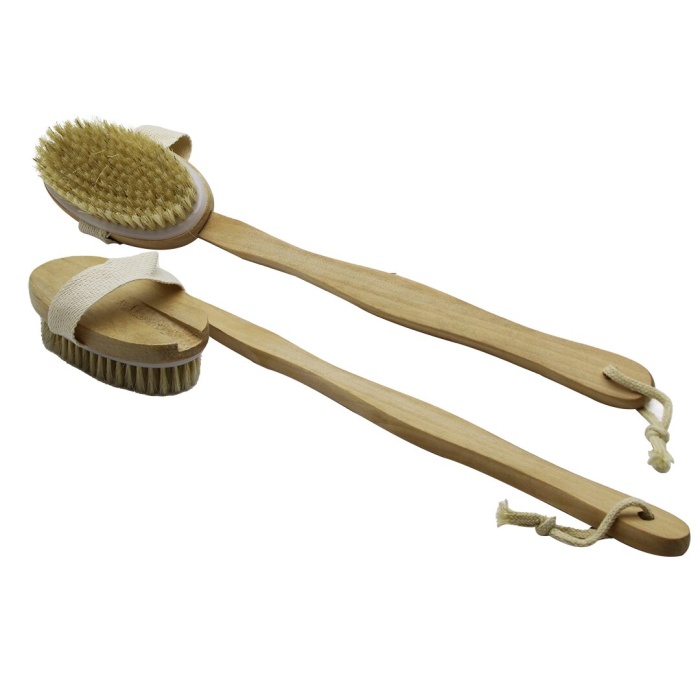 DMR HOME DMR-4520 ( ÇİFT TARAFLI ) ( AHŞAP SAPLI ) SIRT KESESİ & DUŞ FIRÇASI ( BANYO LİF )*120
