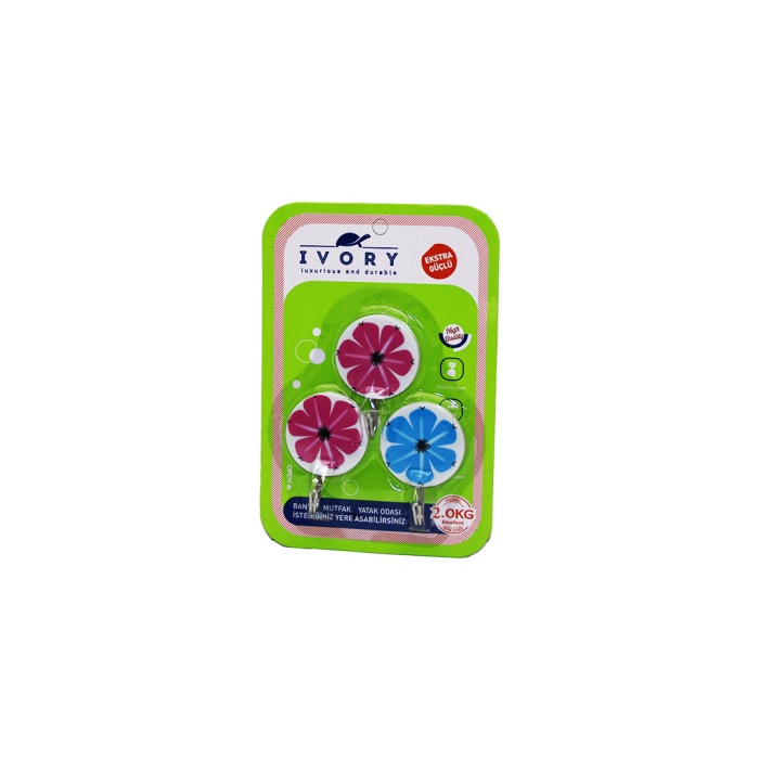 IVORY IVO-ASK-352 ( 3PCS ) ( HAYVAN FİGÜRLÜ ) ( METAL UÇLU ) PLASTİK ASKI ( YAPIŞKANLI MONTAJ ) ( 5KG )*160