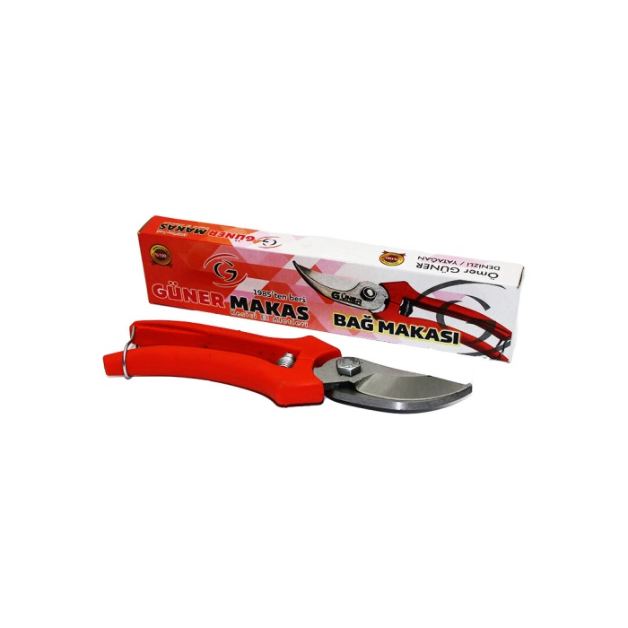GÜNER ( GENİŞ AĞIZ ) ( TURUNCU SAPLI ) ( METAL ) BAĞ MAKASI*100