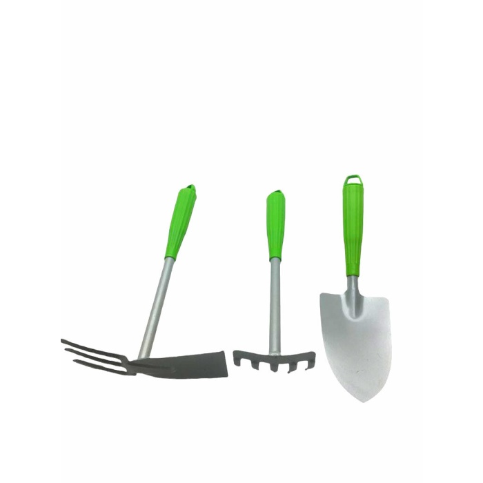 İBİCO K18-011 ( 3PCS ) ( METAL ) BAHÇE HOBİ SETİ ( ÇAPA & TIRMIK & KÜREK ) PLASTİK SAPLI*15