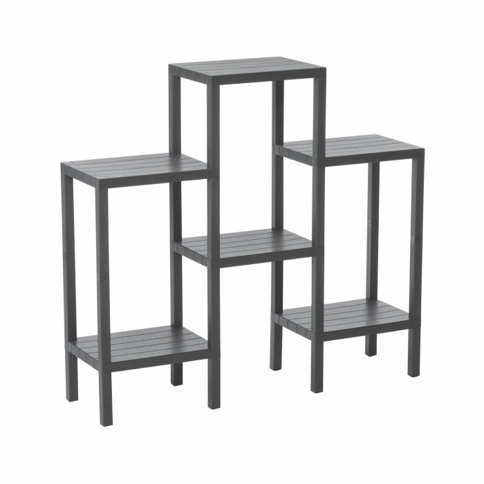 OMBEG OM-1108-0150 ( 6 ( DÜZ ) RAFLI & GRİ ) MODÜLER ÜNİTE PLASTİK*4