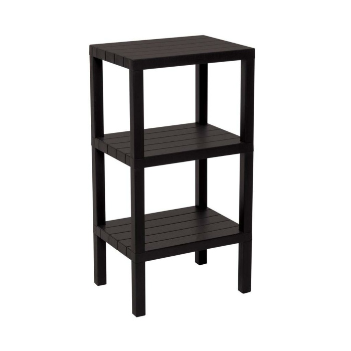 OMBEG OM-3102-0390 ( 3 ( DÜZ ) RAFLI & SİYAH ) MODÜLER ÜNİTE PLASTİK*8