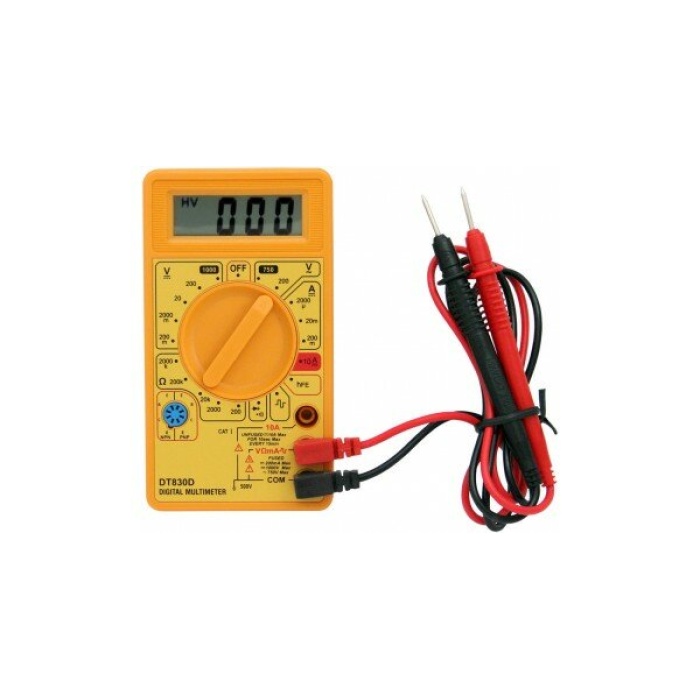 ŞAHİN TOOLS ŞHT-347 DT-830D DİJİTAL MULTİMETRE (AC/DC VOLTAJ& DC AKIM& DİRENÇ& DİYOT& KISA DEVRE& NPN/PNP ÖLÇÜM)*100