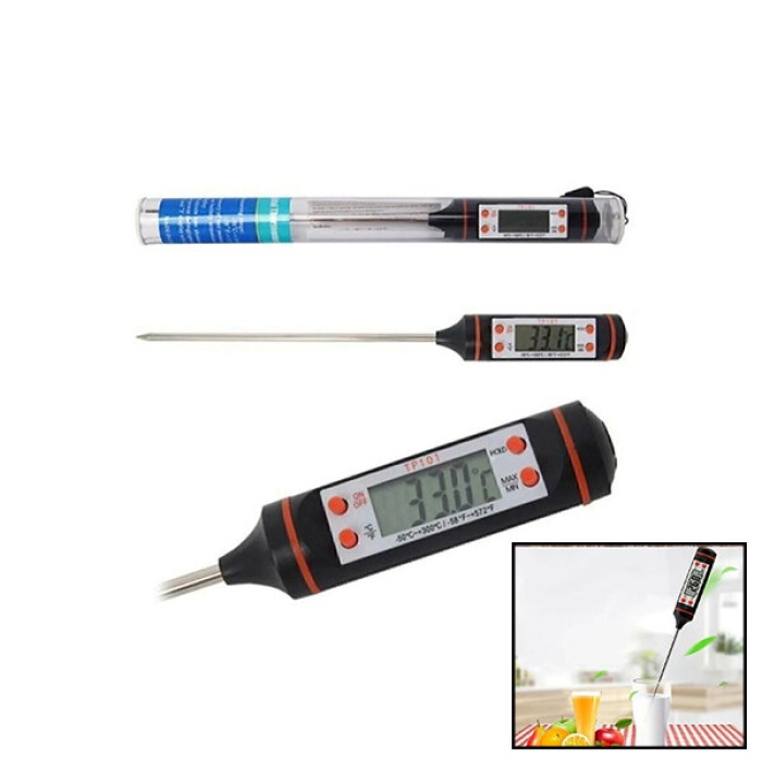 DİGİTAL THERMOMETER TP-101 DİJİTAL MUTFAK GIDA TERMOMETRESİ ÇUBUK ŞİŞ ( -50 °C & +300°C )*400