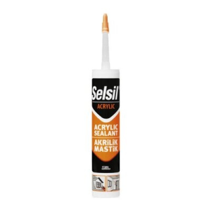 SELSİL-38 CODE-73184-03 ( BEYAZ ) ( MASTİK ) SİLİKONİZE AKRİLİK 500GR*25=K