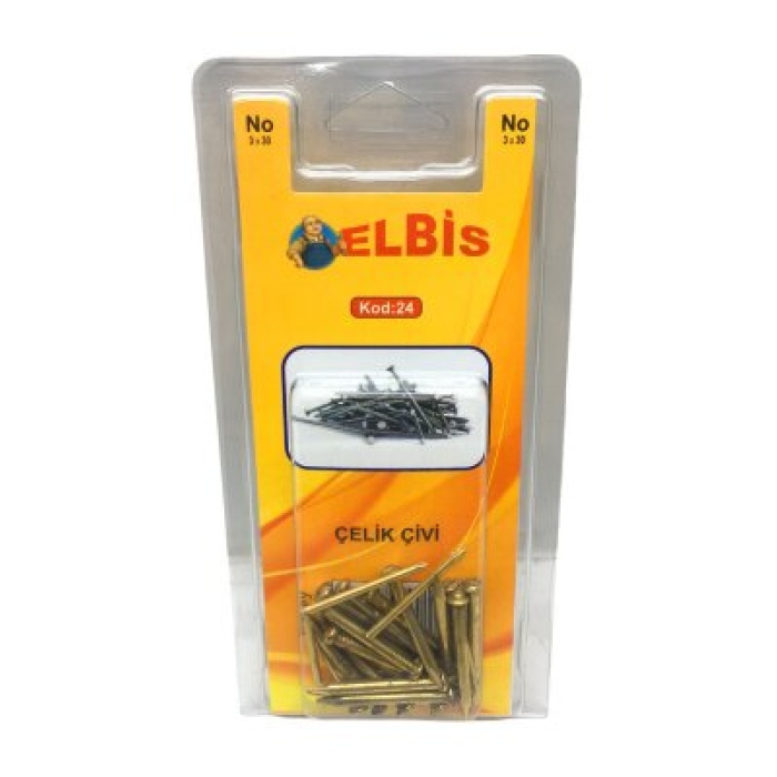 MEDALYAN DL-71 ( 3X30 ) ( SARI ) ÇELİK ÇİVİ ( 22PCS )*12X10