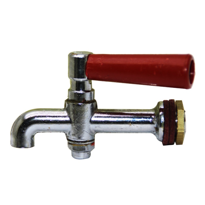 MS ( BÜYÜK & ERKEK ) ( KROM GÖVDE & SİYAH PLASTİK KOL ) PİKNİK SEMAVER MUSLUK*12X40