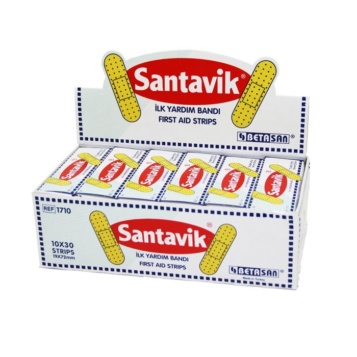 SANTAVİK-1710 ( 10PCS ) İLK YARDIM YARA BANTI ( 19X72MM )*30X40