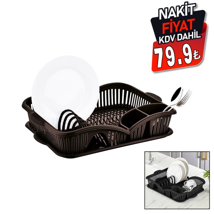 QLUX L-00987 ELEGANCE ( TEK KATLI ) BULAŞIKLIK ( SİYAH PLASTİK ) (TABAKLIK & KAŞIKLIK & BARDAKLIK VB.)*10=K
