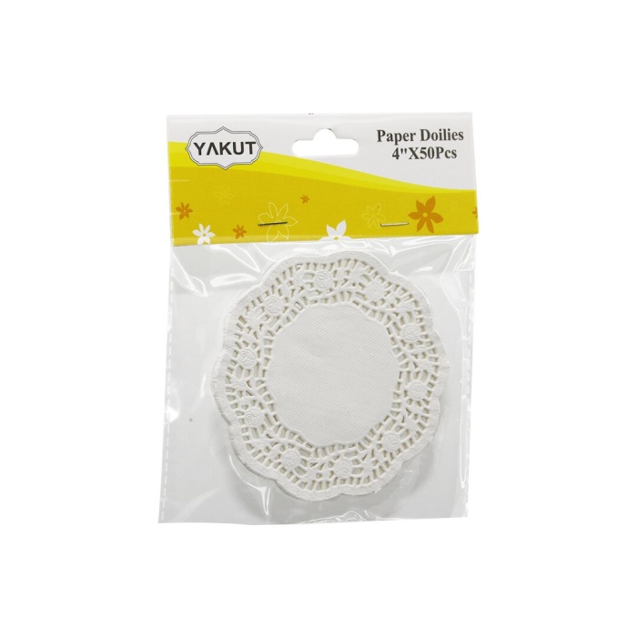 YAKUT-11053 ( 4 ) ( 50PCS ) ( DANTELLİ KAĞIT ) BARDAK ALTI ÖRTÜSÜ ( ÇAP:10CM )*12X40